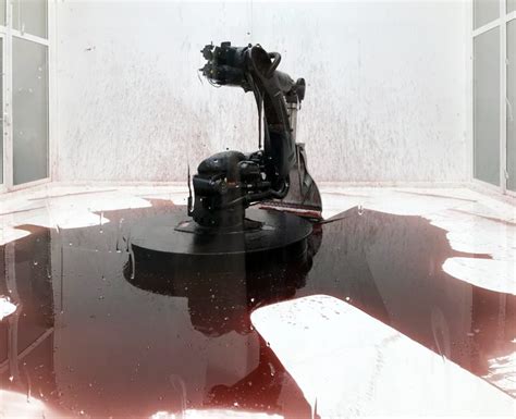 robot leaking hydraulic fluid art dies|Cant Help Myself (Sun Yuan and Peng Yu)